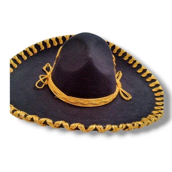 Sombrero Charro Negro / Dorado - Imagen 2